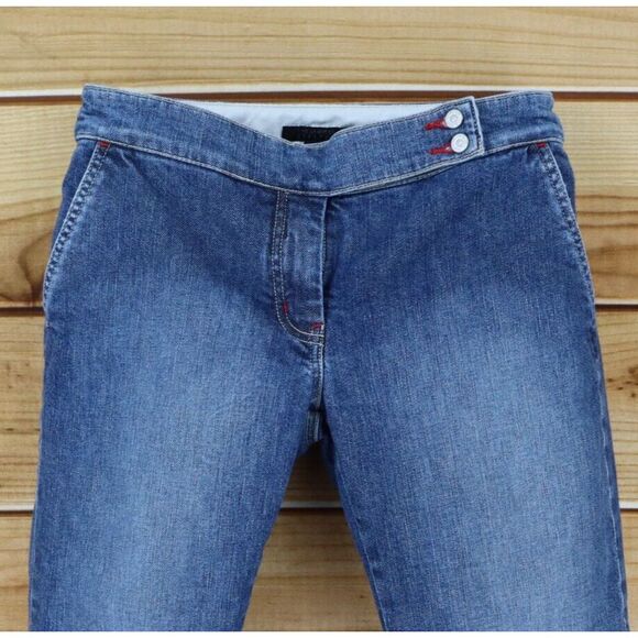 The Limited Capri Jeans Cuffed Womens Size 6 Blue Faded Stretch Denim Low Rise‎ - Picture 4 of 6